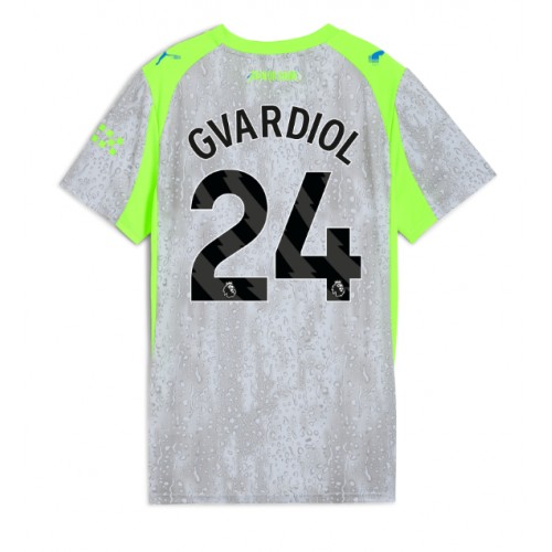 Manchester City Josko Gvardiol #24 Replika Tredjetrøje Dame 2025-26 Kortærmet Manchester City Josko Gvardiol #24 Replika Tredjetrøje Dame 2025-26 Kortærmet